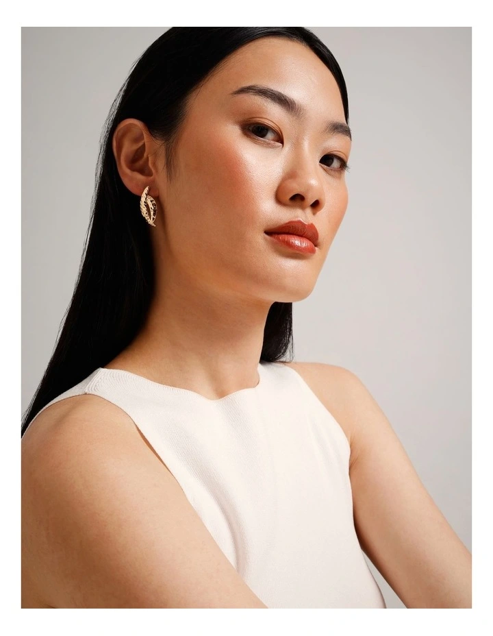 Claw Drop Earrings in Gold image 4