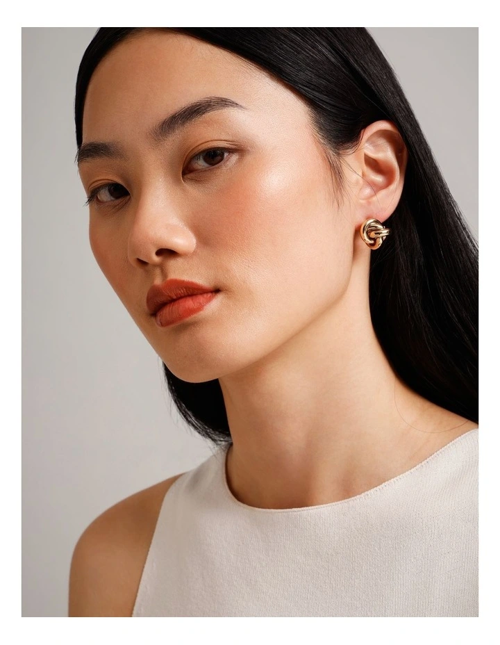 Knot Studs in Gold image 2