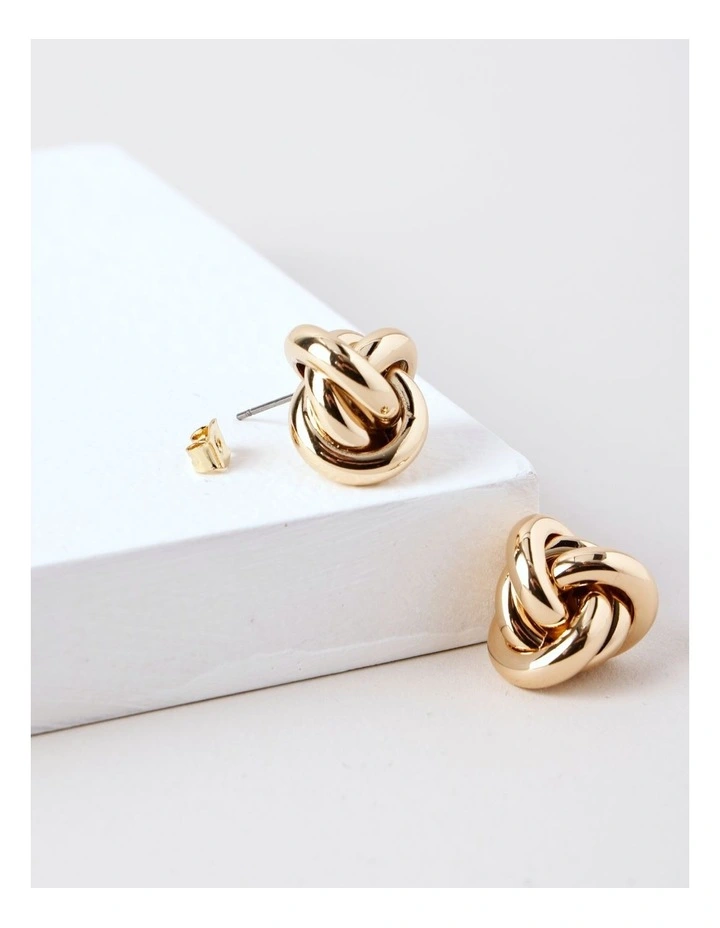 Knot Studs in Gold image 3
