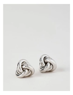 Knot Studs in Rhodium