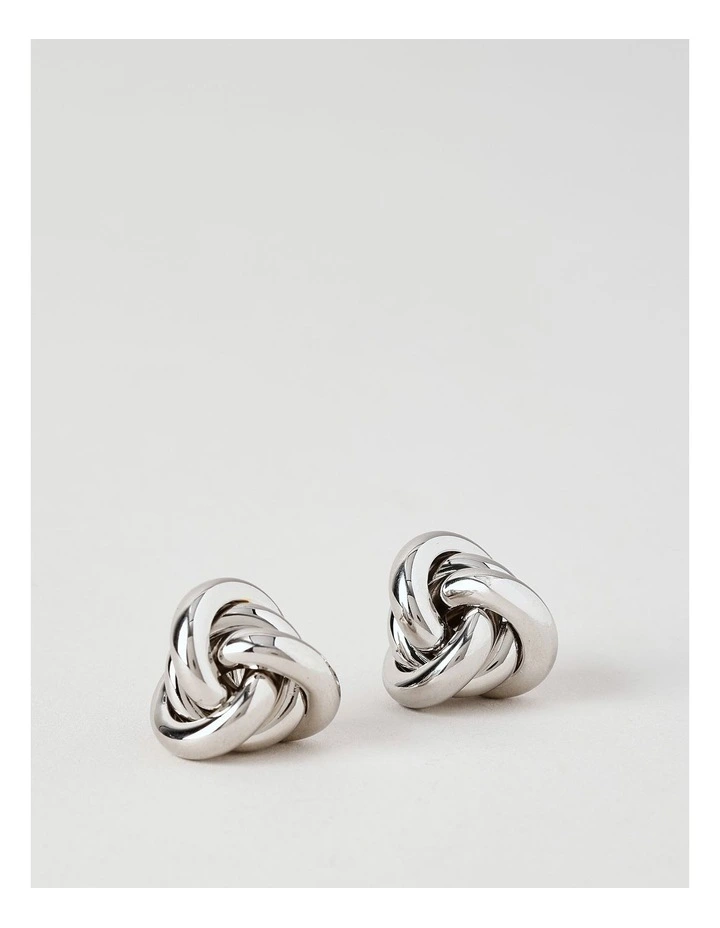 Knot Studs in Rhodium image 1