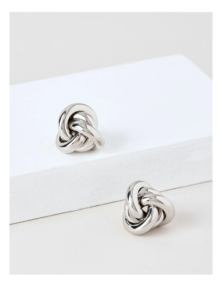 Knot Studs in Rhodium image 3