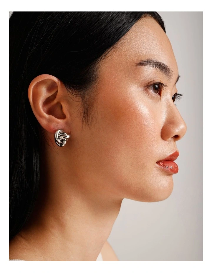 Knot Studs in Rhodium image 4