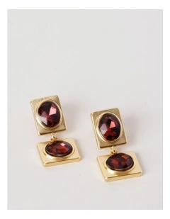 Gem Drop Earrings in Berry