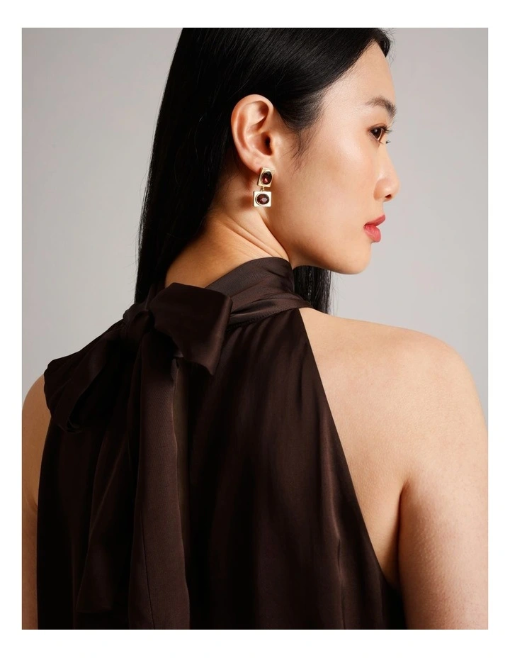Gem Drop Earrings in Berry image 2