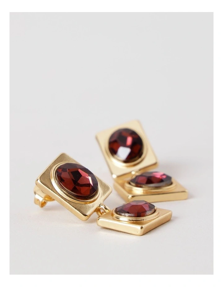 Gem Drop Earrings in Berry image 3