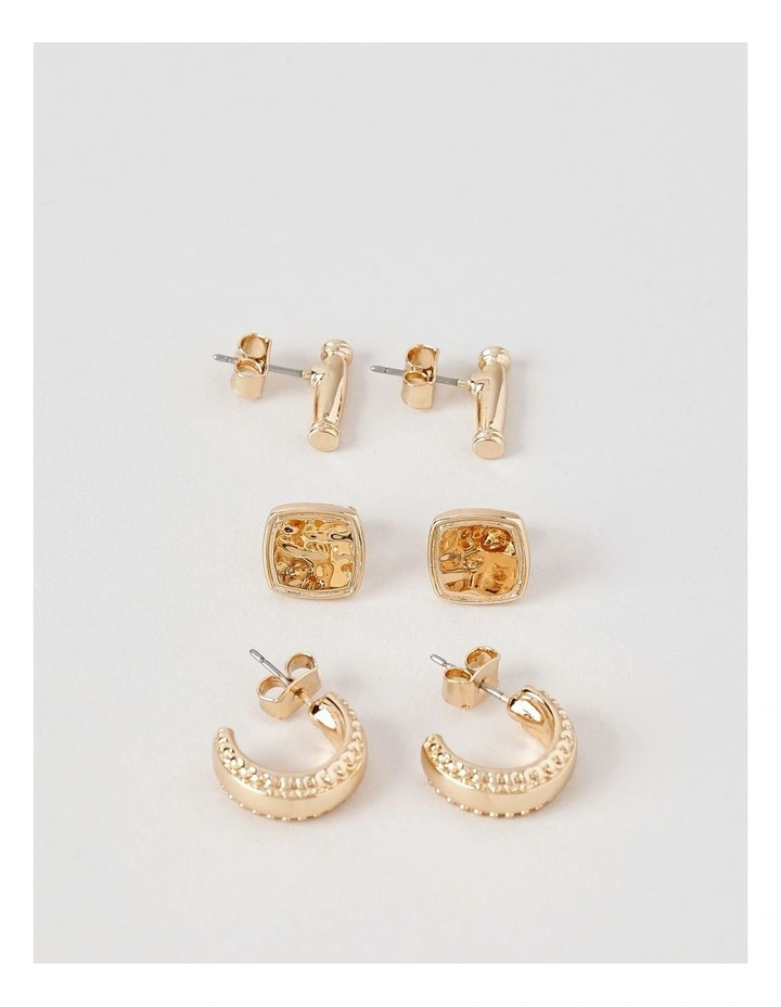 Mod 3PK Earrings in Gold image 1