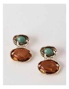 Stone Earring in Gold