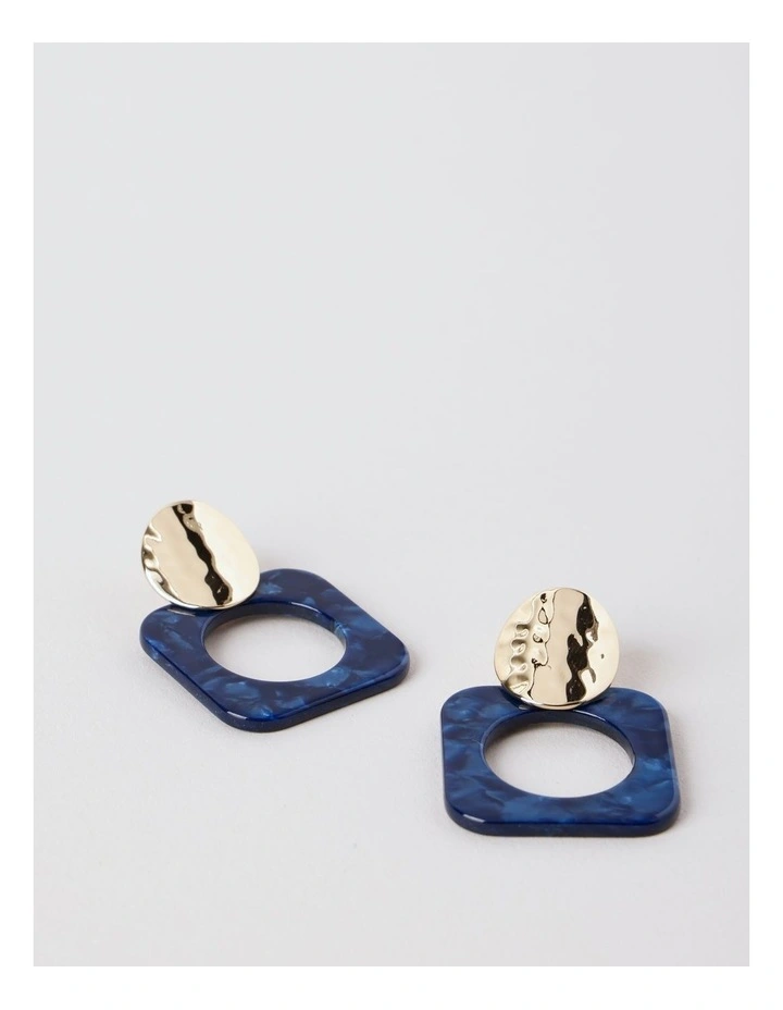 Square Cut Out Drop Earring in Gold image 1
