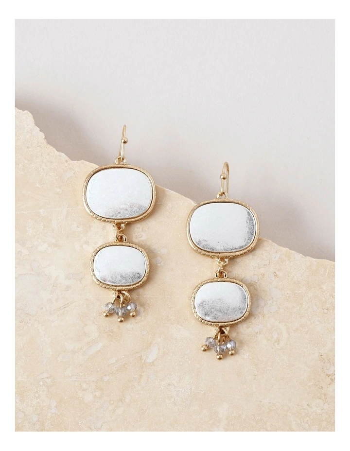 Mixed Metal Droplet Earring in Gold image 1