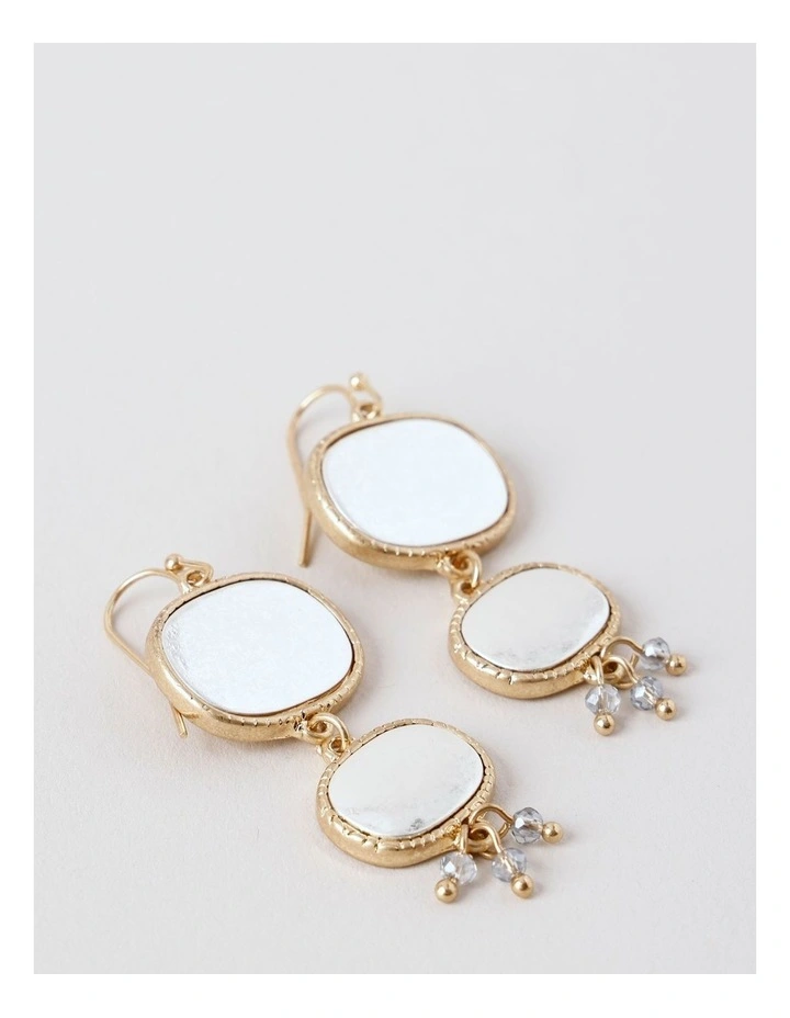 Mixed Metal Droplet Earring in Gold image 2