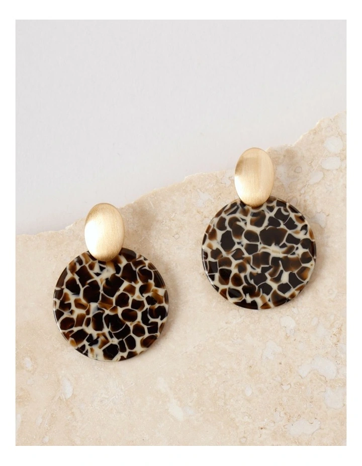 Leopard Print Doorknocker Earring in Gold image 1