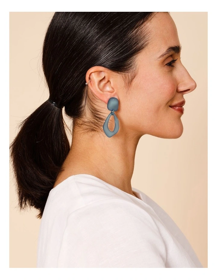 Organic Drop Earring in Blue image 2
