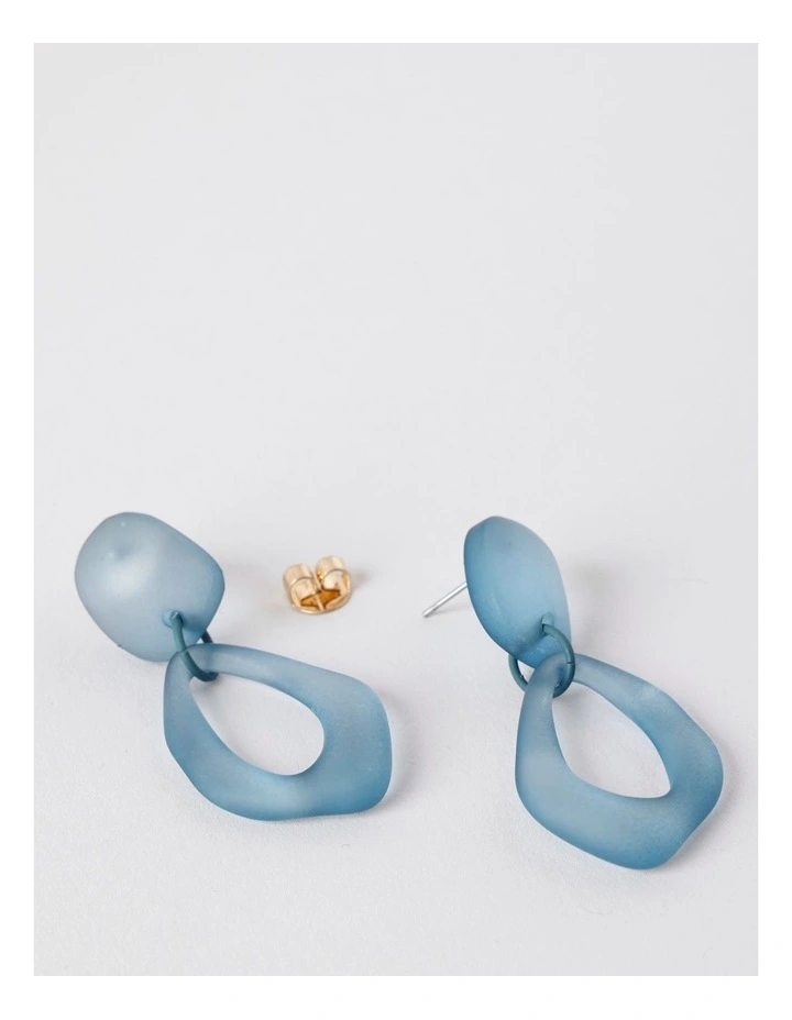 Organic Drop Earring in Blue image 3