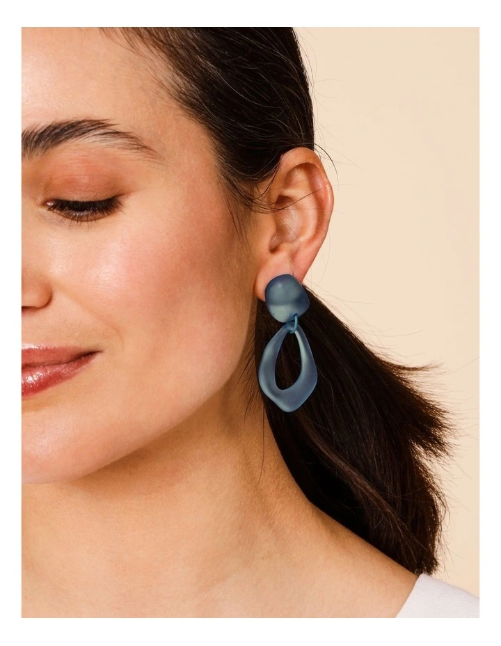 Organic Drop Earring in Blue image 4