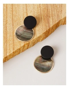 Mop Earring in Black