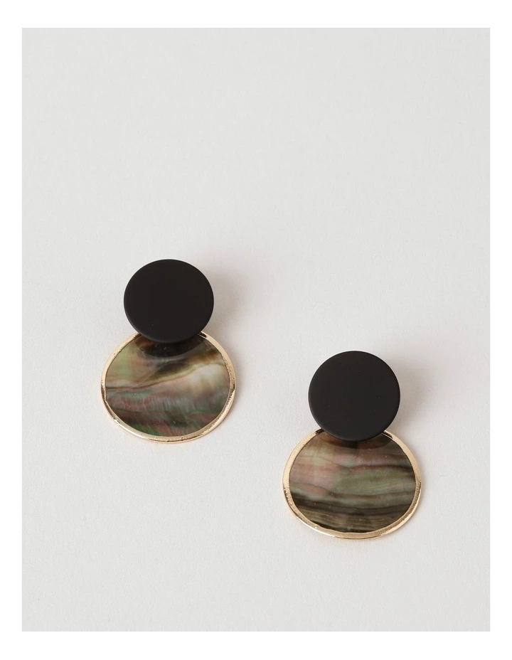 Mop Earring in Black image 3