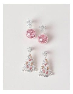Tree 2PK Earrings in Silver