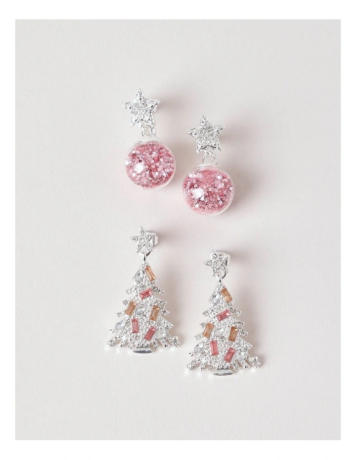 Tree 2PK Earrings in Silver image 1
