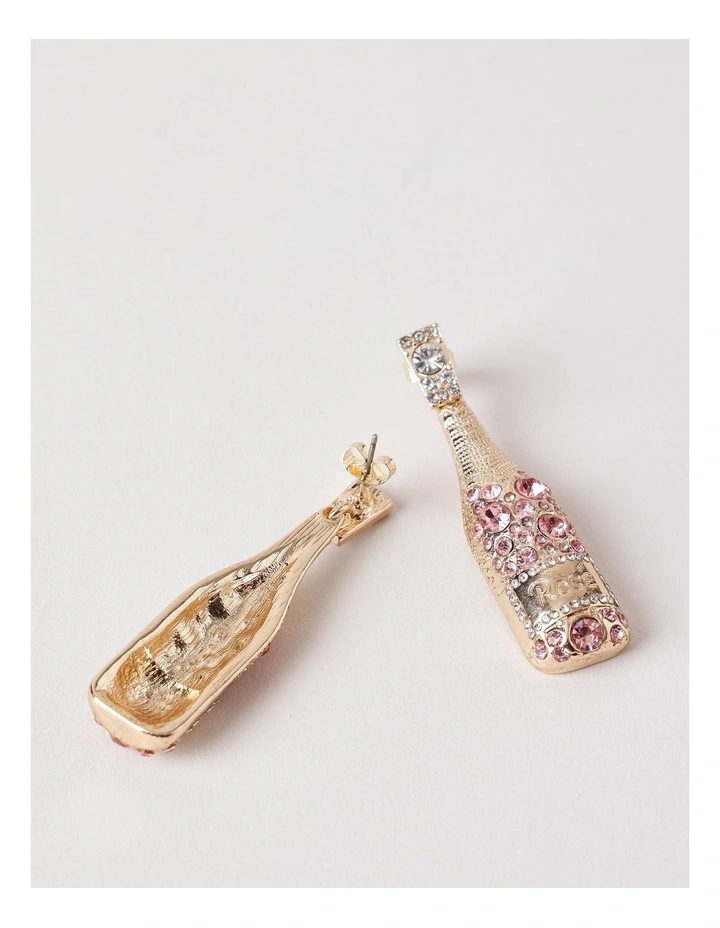 Pop Bottle Earrings in Gold/Pink image 2