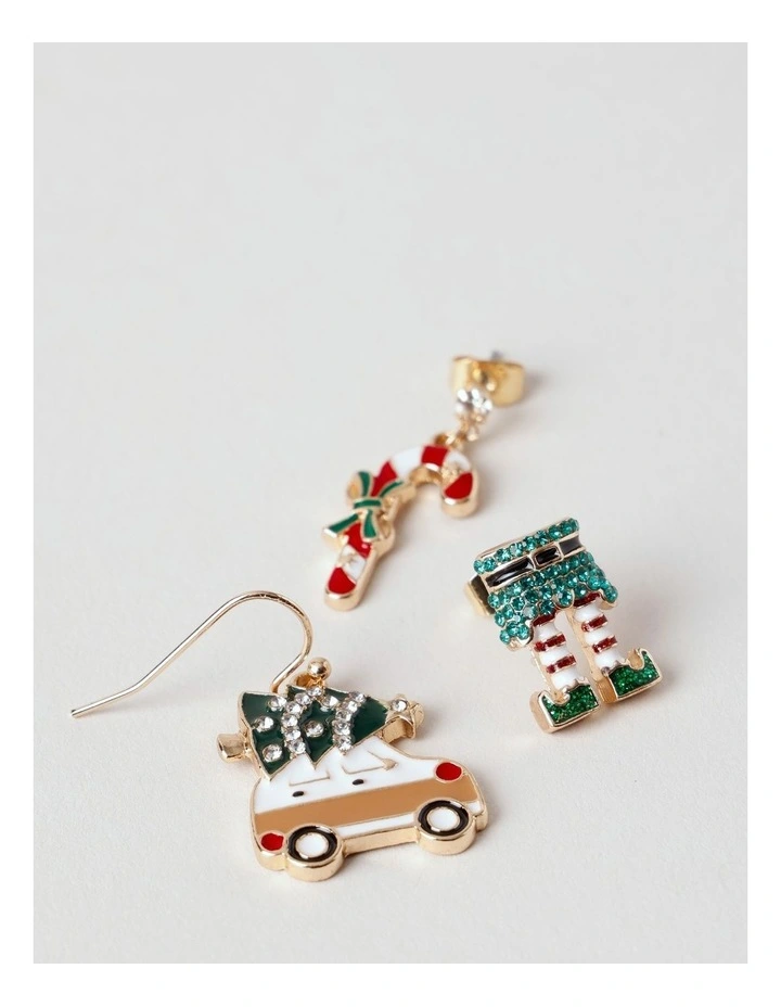 Dancing Reindeer Earrings in Multi image 3