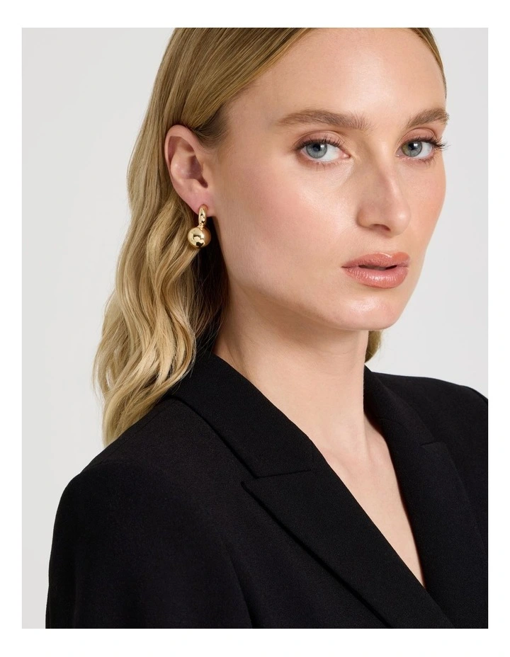 Gold Sphere Earring in Gold image 2