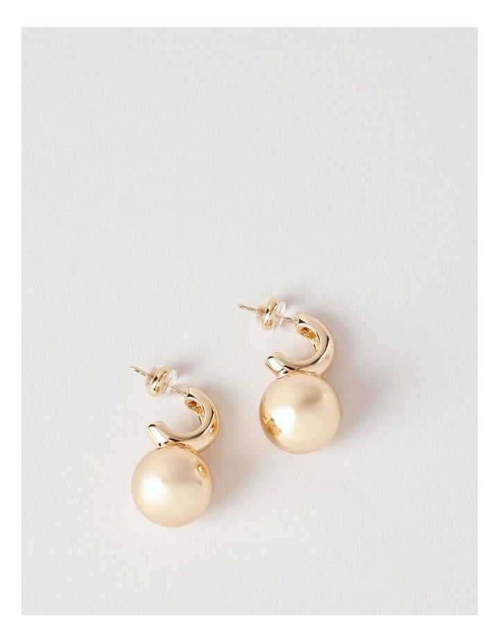 Gold Sphere Earring in Gold image 3