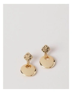 Circle Drop Earring in Gold