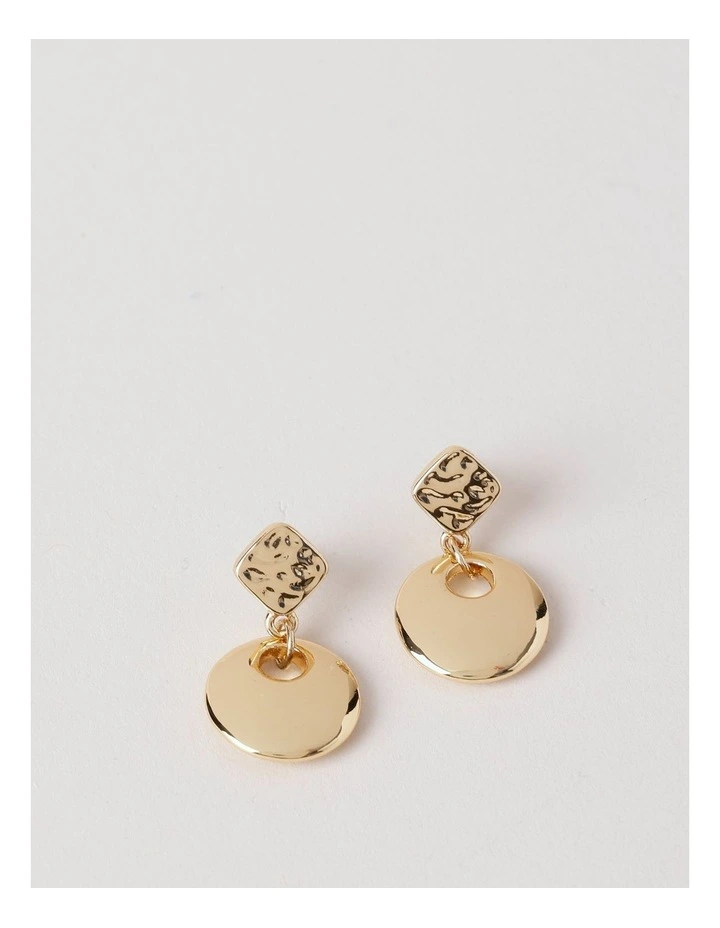 Circle Drop Earring in Gold image 1
