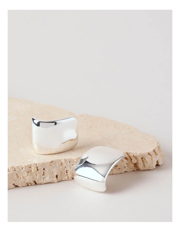 Square Studs in Silver image 3