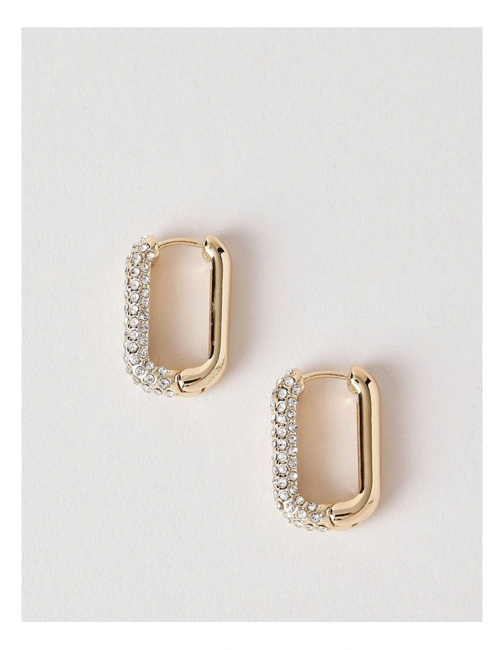 Diamante Pill Earring in Gold image 1