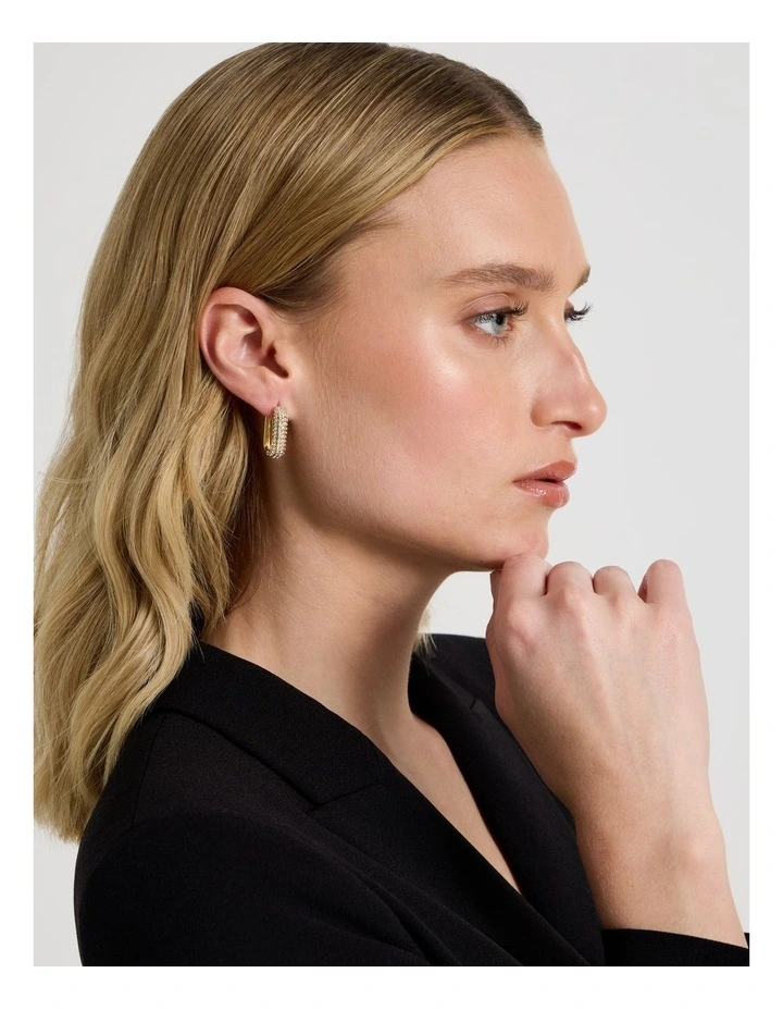 Diamante Pill Earring in Gold image 2