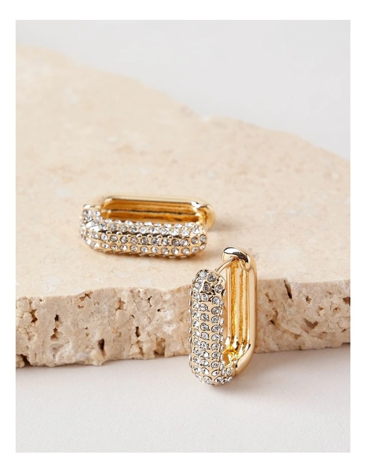 Diamante Pill Earring in Gold image 3