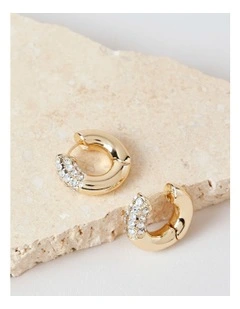 Diamante Donut Hoop in Gold