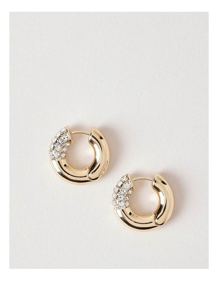 Diamante Donut Hoop in Gold image 3