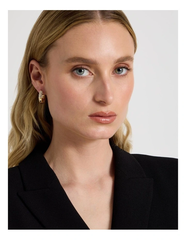 Diamante Donut Hoop in Gold image 4