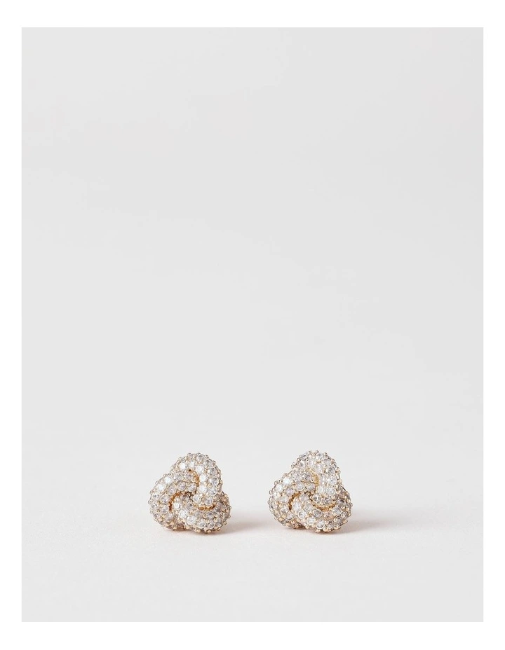 Knot Diamante Stud in Gold image 1