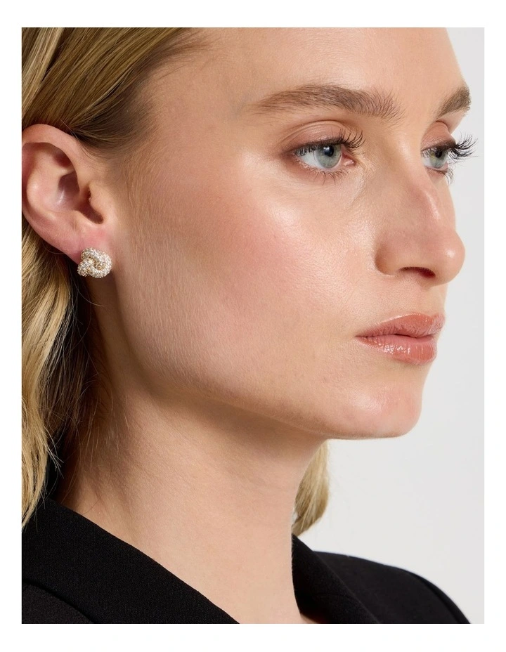 Knot Diamante Stud in Gold image 2