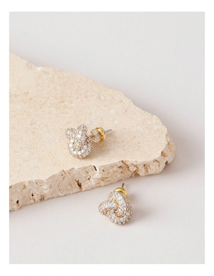 Knot Diamante Stud in Gold image 3