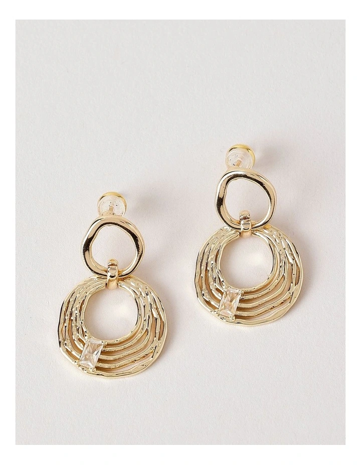 Hammered Gold Earring in Gold image 1
