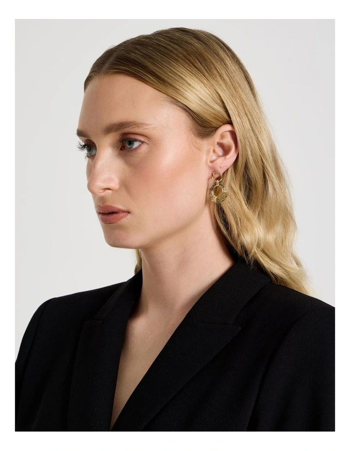 Hammered Gold Earring in Gold image 4