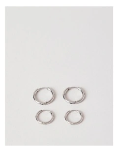 Sleeper 2PK Earrings in Silver