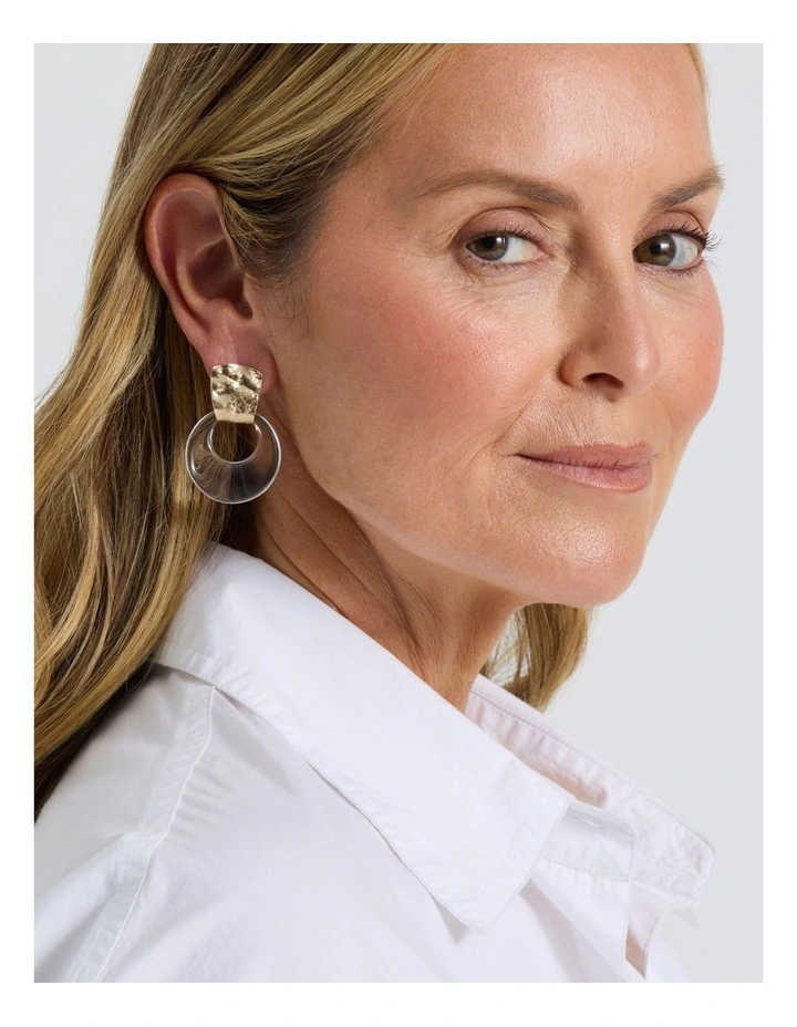 Doorknocker Earring in Clear image 4