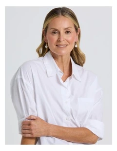 Ball Drop Earring in White