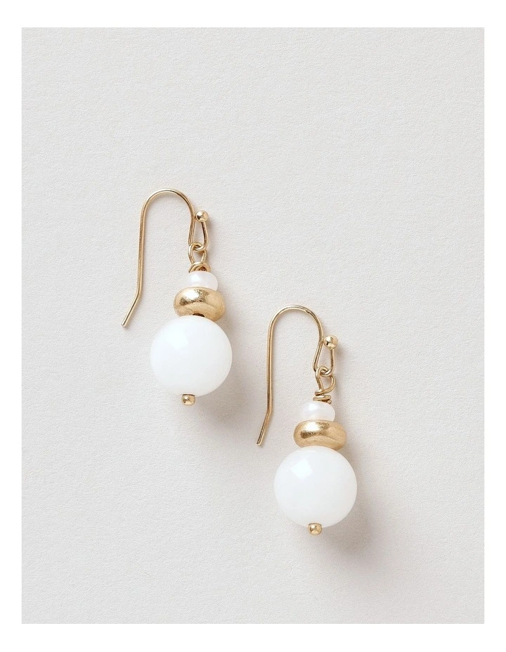 Ball Drop Earring in White image 1
