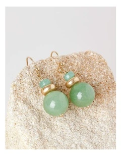 Ball Drop Earring in Green