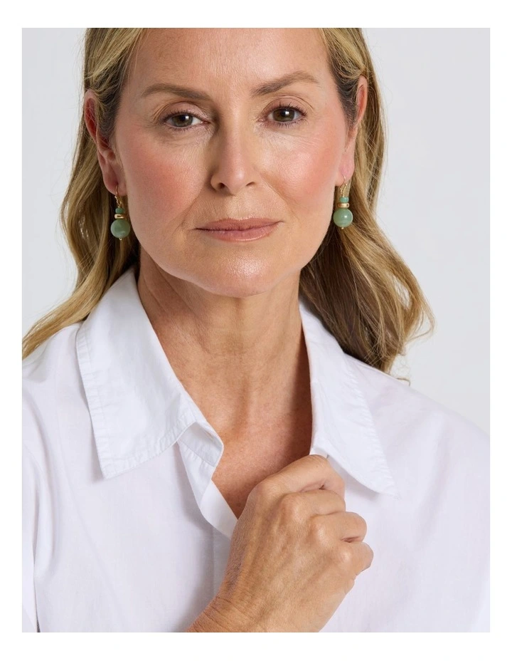 Ball Drop Earring in Green image 2