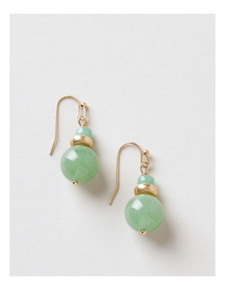 Ball Drop Earring in Green image 2