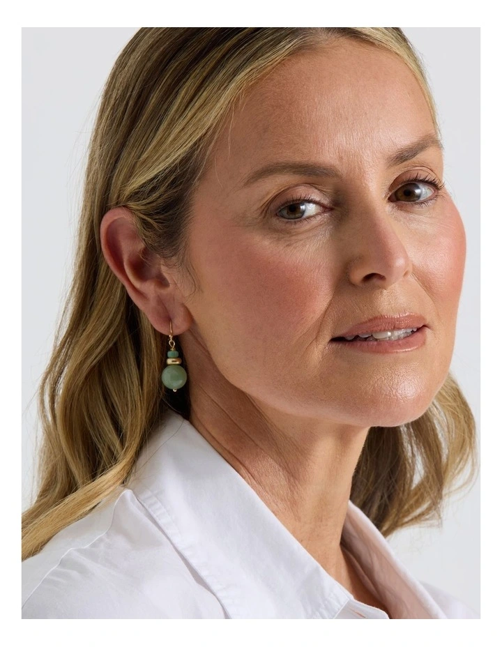 Ball Drop Earring in Green image 4