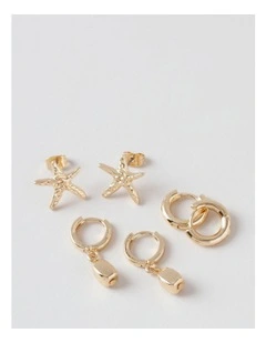 Starfish 3PK Earring